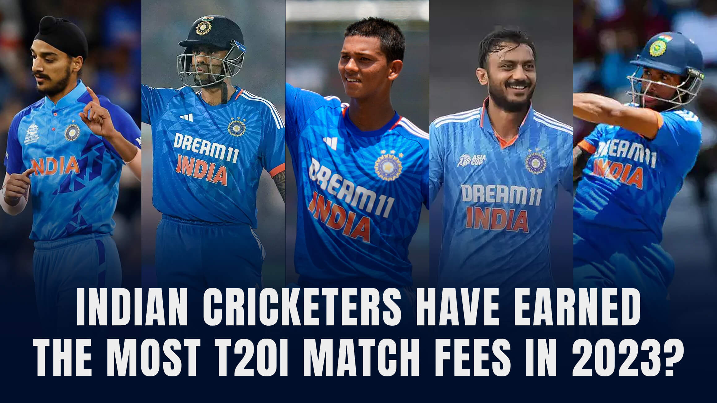 Which Indian cricketers have earned the most through T20I match fees in 2023? 