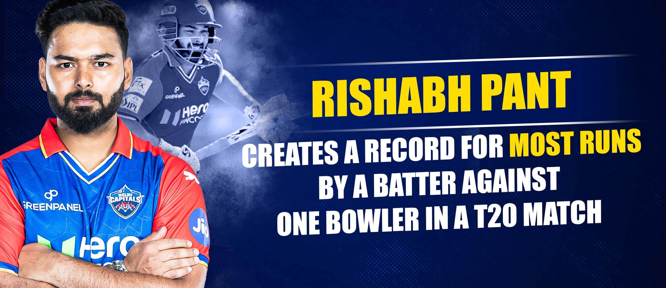 Rishabh Pant creates a record for most runs by a batter against one bowler in a T20 match