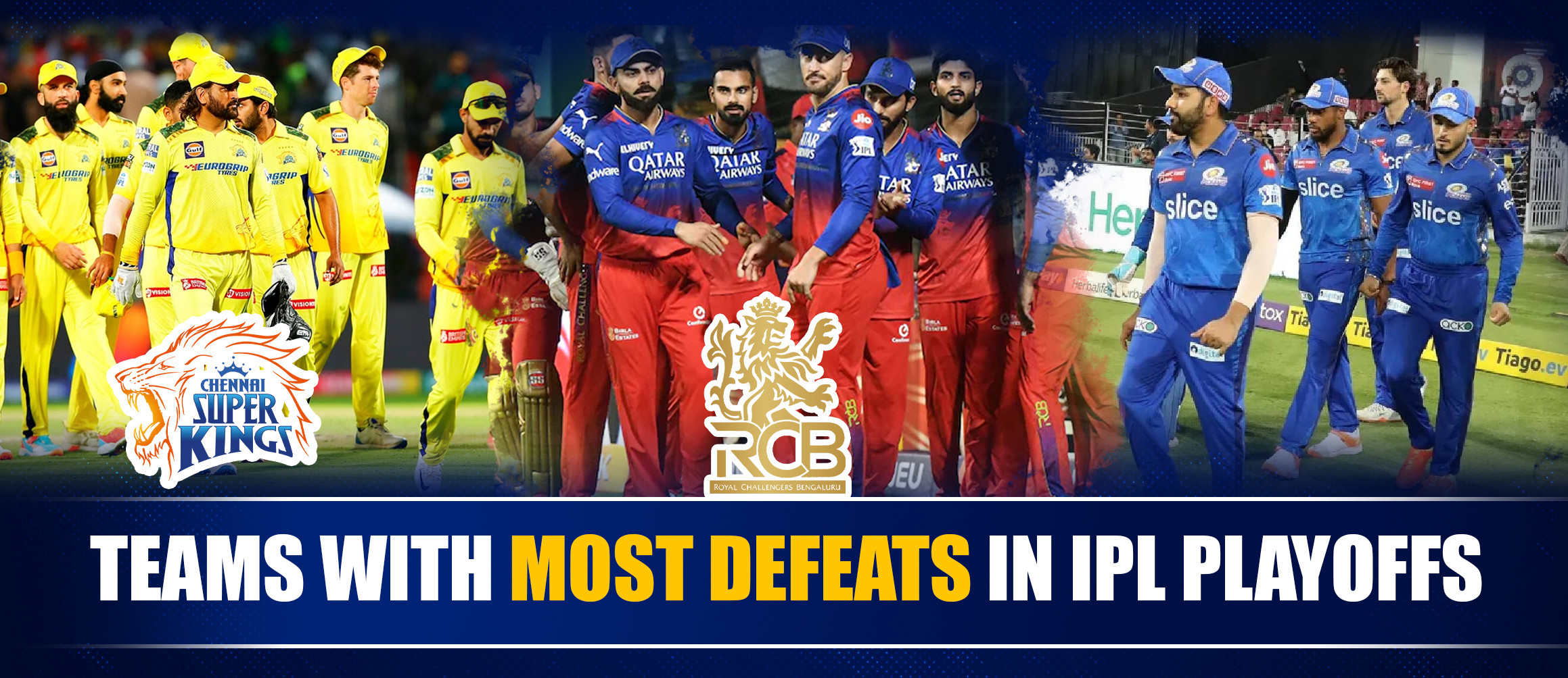Teams With Most Defeats in IPL Playoffs