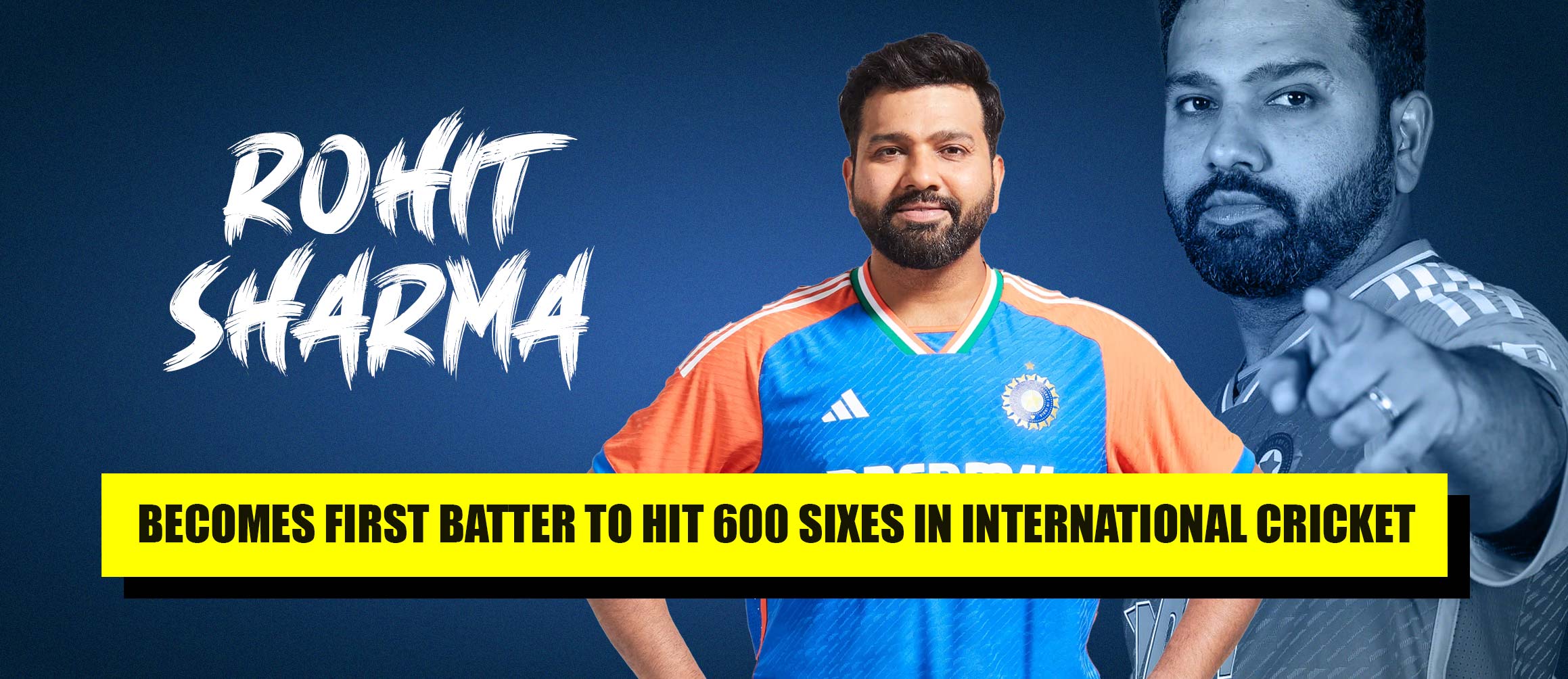 Rohit Sharma Becomes First Batter to Hit 600 Sixes in International Cricket