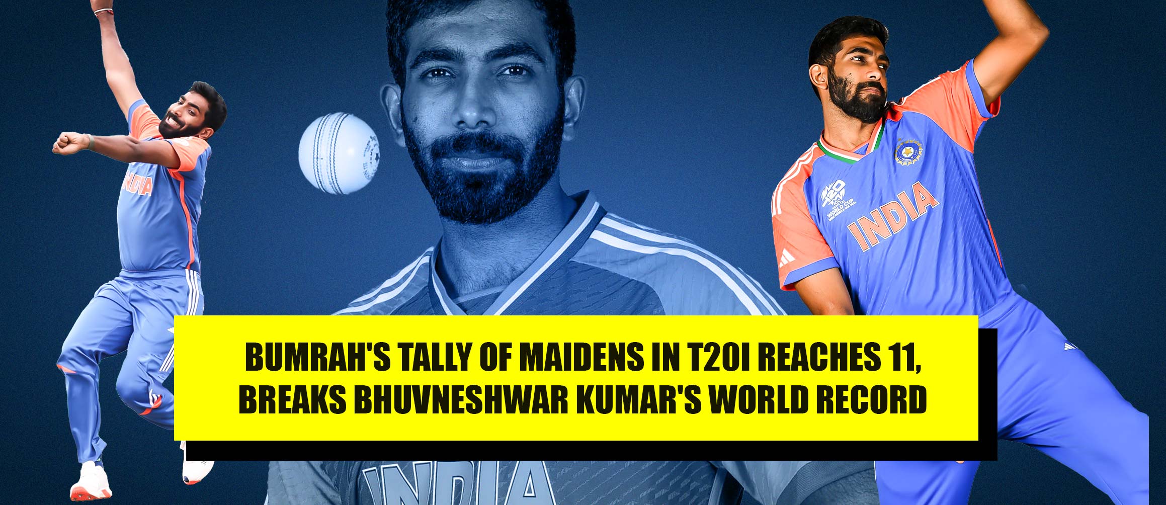 Bumrah’s Tally of Maidens in T20I Reaches 11, Breaks Bhuvneshwar Kumar’s Record