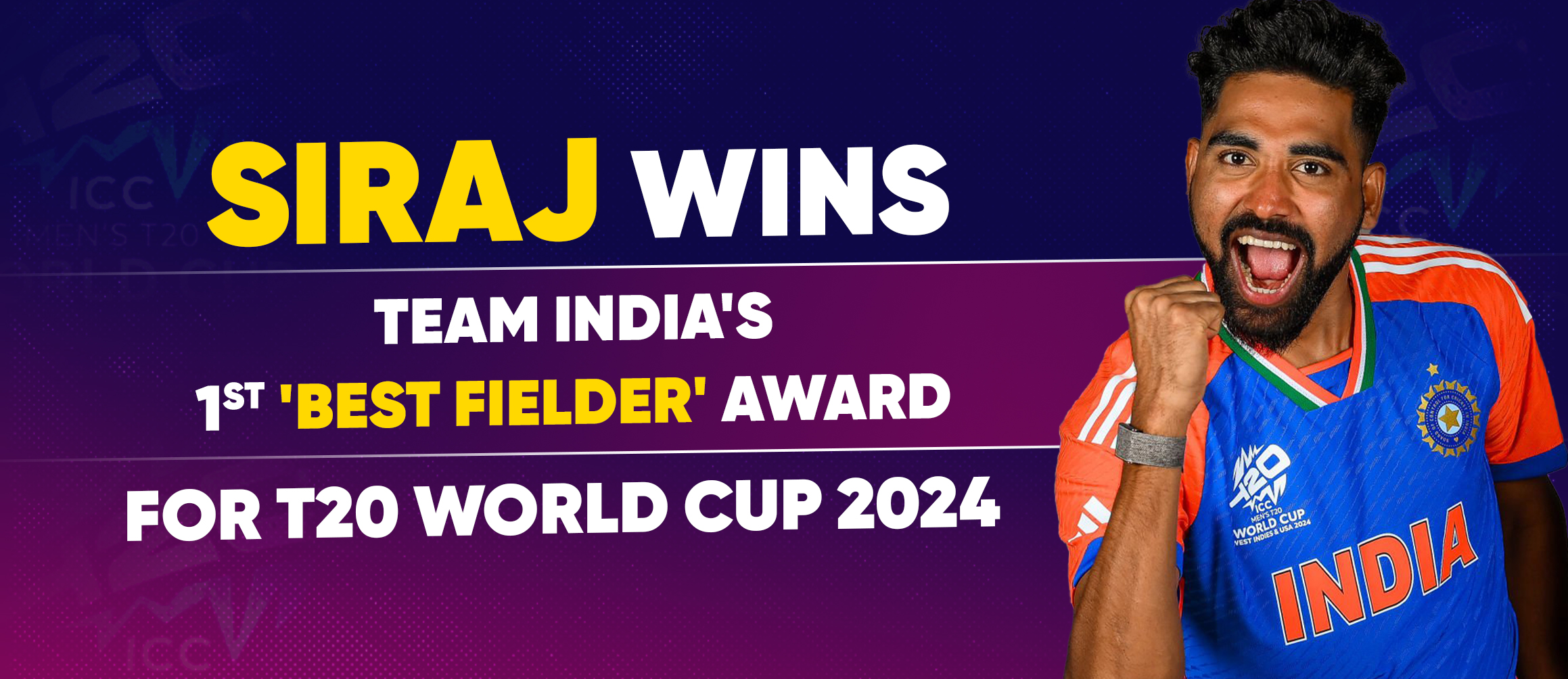 Siraj Wins Team India’s 1st ‘Best Fielder’ Award for T20 World Cup 2024
