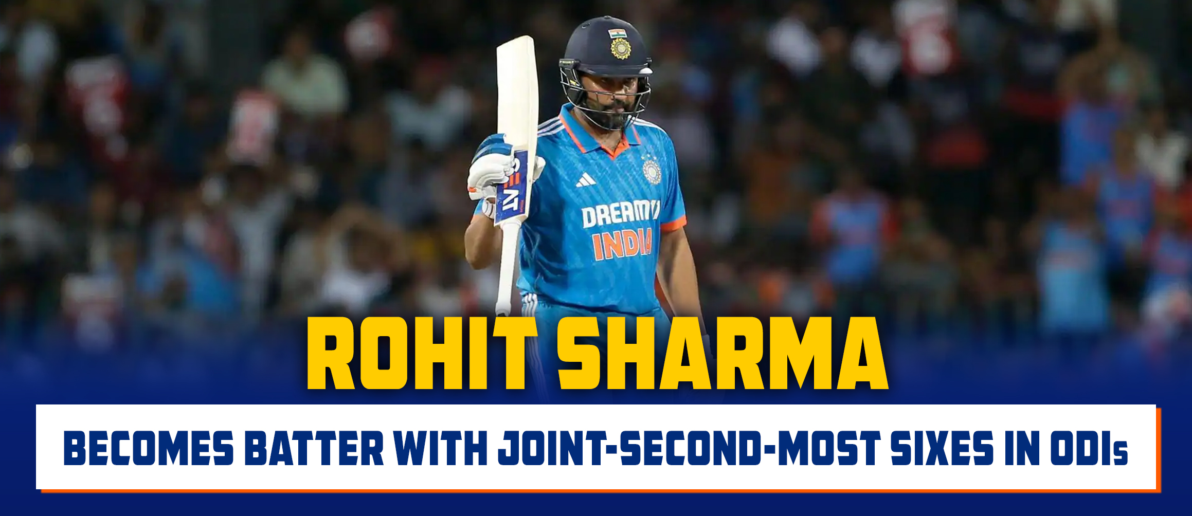 Rohit Sharma Becomes Batter with Joint-Second-Most Sixes in Odis