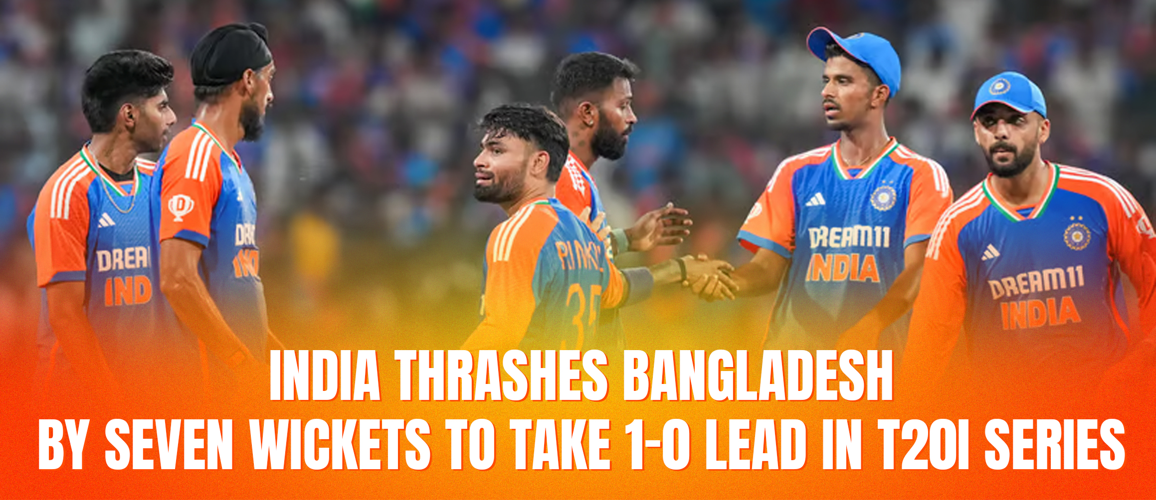 India Thrashes Bangladesh by Seven Wickets to Take 1-0 Lead in T20I Series