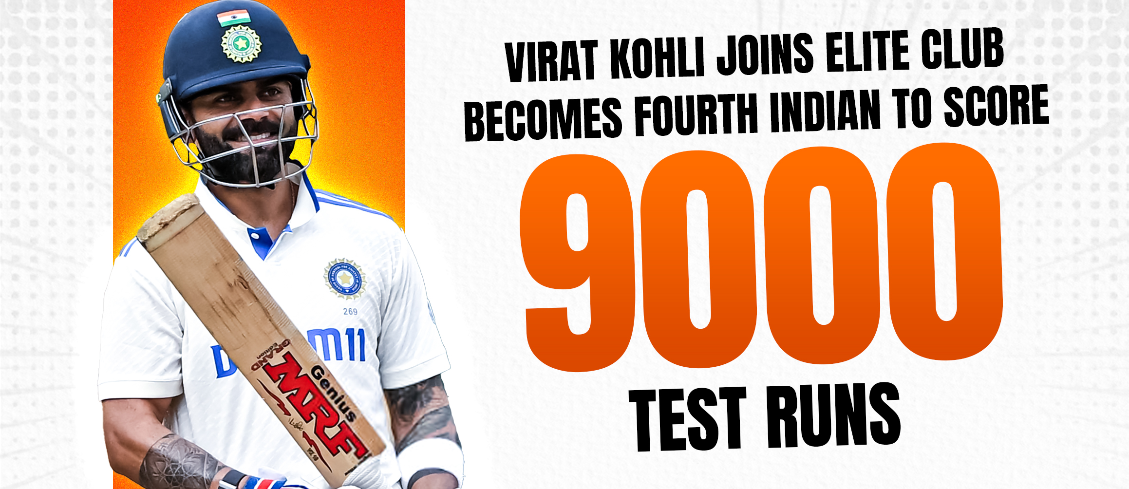 Virat Kohli Joins Elite Club: Becomes Fourth Indian to Score 9000 Test Runs