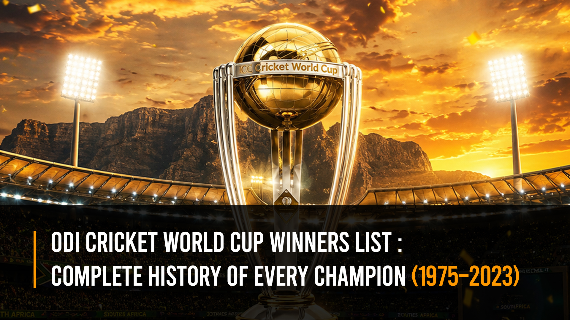 ODI Cricket World Cup Winners List: Complete History of Every Champion (1975–2023)