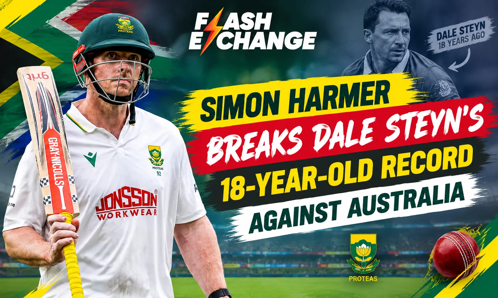 Simon Harmer Breaks Dale Steyn’s 18-Year-Old Record Against Australia